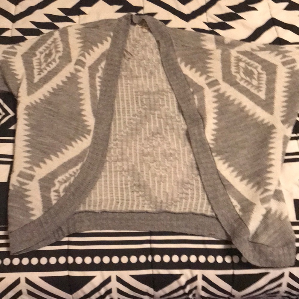 White and gray Aztec cardigan